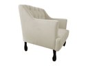 Ver imagem 2 de Kit 2 Poltronas Decorativa Julia Couro Bege Pés Madeira Ms Decor