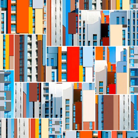 Urban Patchwork I Canaleta 60x60cm Preta