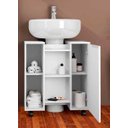 Ver imagem 3 de Gabinete de Coluna Banheiro 01 Porta e Prateleira com Rodízios Pequin Branco Ripado