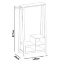 Ver imagem 2 de Roupeiro Closet Modulado com Nichos Milão Preto com Amendoa