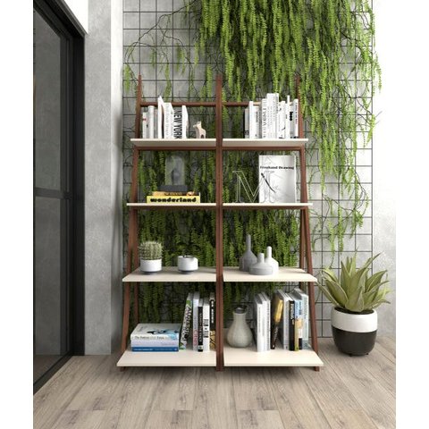 Estante Multiuso Sintra Offwhite com Amendoa