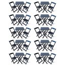 Ver imagem 1 de Kit de 10 Conjuntos de Mesa Dobrável 60x60 com 2 Cadeiras Preto - Cor: Preto