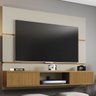 Painel Ambar Sala Paratv até 65 Polegadas Off White com Cinamomo Ripado - 1