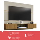 Ver imagem 2 de Painel Ambar Sala Paratv até 65 Polegadas Off White com Cinamomo Ripado