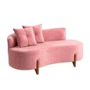 Ver imagem 7 de Kit Decorativo Sofá Curvo Orgânico + 01 Puff e Poltrona Luna Veludo Rosa - Montanaris Decor