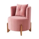Ver mais imagens de Kit Decorativo Sofá Curvo Orgânico + 01 Puff e Poltrona Luna Veludo Rosa - Montanaris Decor