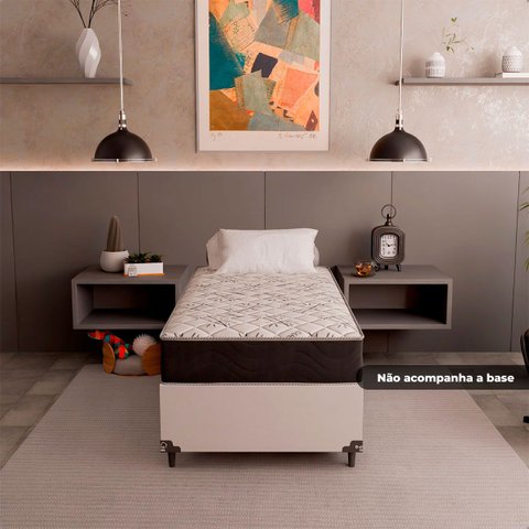 Colchão Solteiro E-shop Casa D33 One Face - Branco/preto - 17x88x188cm - E-shop Casa