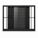 Ver imagem 2 de Janela Veneziana 3 Folhas com Grade Alumínio Preto 100x120 Linha 25 Jade