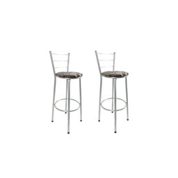 Kit 2 Banqueta Alta Prata Cozinha Gourmet Americana Balcão:marrom Floral - 1