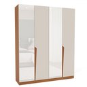 Ver imagem 2 de Guarda-roupa Casal Porto 4 Portas 4 Gavetas com Espelho Freijó/creme - Politorno