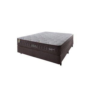 Cama Box Casal Marrom + Colchão Molas Ensacadas Magnético Massageador Memphis 138x188x67cm