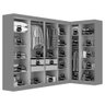 Guarda-roupa Casal Modulado Paris 11 Portas 4 Gavetas com Espelho Branco - Maxel - 3