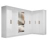 Guarda-roupa Casal Modulado Paris 11 Portas 4 Gavetas com Espelho Branco - Maxel - 2