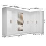 Guarda-roupa Casal Modulado Paris 11 Portas 4 Gavetas com Espelho Branco - Maxel - 4
