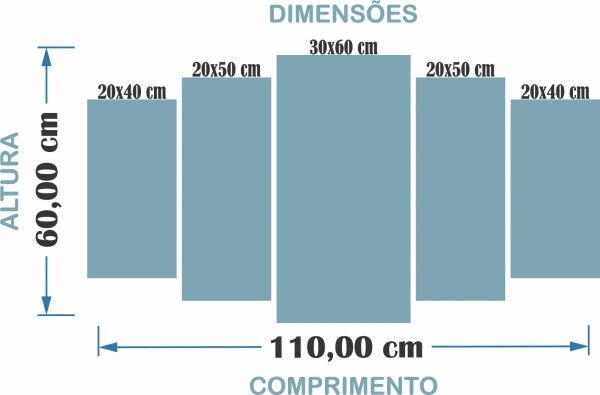 Quadro Decorativo Paisagem Cascata na Floresta 5 peças - 2