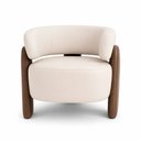 Ver imagem 5 de Poltrona Orgânica Argo Courino Marrom | Off White - Sallar Home