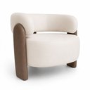 Ver imagem 1 de Poltrona Orgânica Argo Courino Marrom | Off White - Sallar Home
