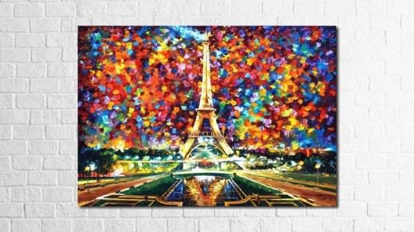 Quadro Decorativo Espatulado Colorido Paris - 2