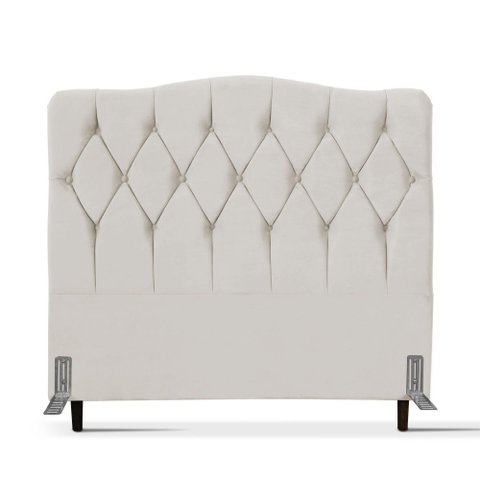 Cabeceira de Cama Box Queen 158 Cm Varsóvia Suede Veludo Bege