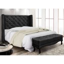 Ver imagem 2 de Kit Cabeceira e Calçadeira Recamier Casal 1,40m Vicenza Suede - Pallazio Preto