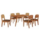 Ver imagem 2 de Mesa de Jantar Copper 180cm Tampo Mdf Laminado 6 Cadeiras Veludo Marrom/naturalle/naturalle