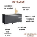 Ver imagem 2 de Balcão para Pia Andréia 150 Cm 3 Portas Cinza Ajl