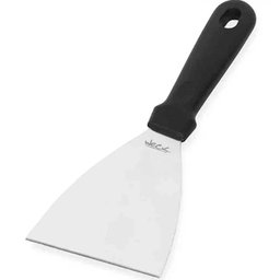 12 Espátulas Raspadoras Chapa Lanche 23x10cm Preta Aço Inox Cozinha Profissional - 1