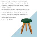 Ver imagem 5 de Banqueta Puff JB Redondo Luxo Sala Com Pés De Madeira Maciça