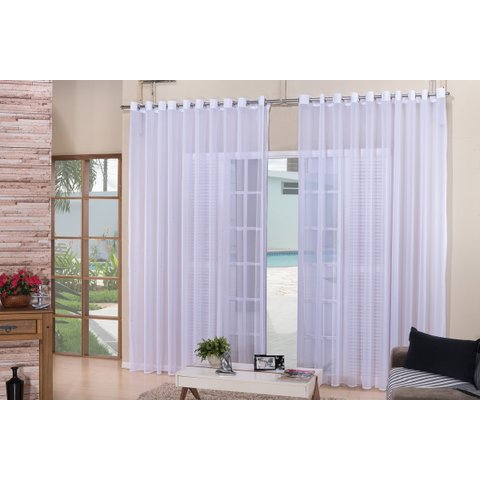 cortina para sala quarto voal liso branca 4,00x2,80