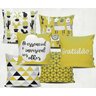 KIT CAPAS ALMOFADAS VERDE ESMERALDA 06 UNIDADES - Amarelo - 45x45 - 1