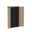 Ver imagem 5 de Armário Alto para Escritório com 2 Portas Pivotantes P25 Preto/Noce Marromle