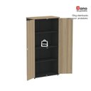 Ver mais imagens de Armário Alto para Escritório com 2 Portas Pivotantes P25 Preto/Noce Marromle