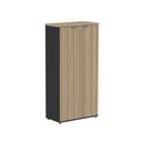 Ver imagem 3 de Armário Alto para Escritório com 2 Portas Pivotantes P25 Preto/Noce Marromle