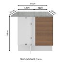 Ver imagem 3 de Balcão de Canto Madesa Stella 1 Porta Branco/Rustic
