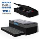 Ver imagem 2 de Cama Box Baú com Auxiliar + Colchão de Espuma D60 Double Face Comfort Force Probel Solteiro 88cm