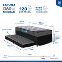 Ver imagem 3 de Cama Box Baú com Auxiliar + Colchão de Espuma D60 Double Face Comfort Force Probel Solteiro 88cm