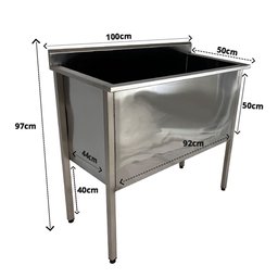 Tanque Industrial Inox 100x50x90 Cm Nortinox - 8