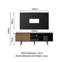 Ver imagem 3 de Rack Madesa Dubai com Pés e Painel para Tv até 58 Polegadas - Preto/rustic D8d8
