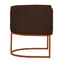 Ver imagem 5 de Kit4 Poltronas Reforçada Decorativa Sala Estar Jantar Gabriela Base Ferro Bronze Suede:marrom