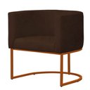 Ver imagem 4 de Kit4 Poltronas Reforçada Decorativa Sala Estar Jantar Gabriela Base Ferro Bronze Suede:marrom