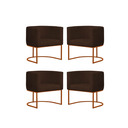Ver imagem 1 de Kit4 Poltronas Reforçada Decorativa Sala Estar Jantar Gabriela Base Ferro Bronze Suede:marrom
