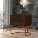 Ver imagem 3 de Kit4 Poltronas Reforçada Decorativa Sala Estar Jantar Gabriela Base Ferro Bronze Suede:marrom