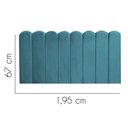 Ver imagem 2 de Painel Estofado Luxo Nuvem Alanis 195cm King Size para Cama Box Suede Azul Turquesa - Gat Magazine