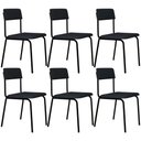 Ver imagem 1 de Kit 06 Cadeiras Estofada para Sala de Jantar Sense Preto C01 Linho Cinza - Lyam Decor