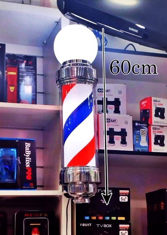 BARBER POLE GIRATÓRIO 60CM   UM PORTA PENTES. - 5