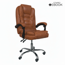 Ver imagem 3 de Cadeira de Escritório Presidente Reclinável Ergonômica - Marrom