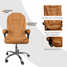 Cadeira de Escritório Presidente Reclinável Ergonômica - Marrom - 6