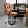 Cadeira de Escritório Presidente Reclinável Ergonômica - Marrom - 9
