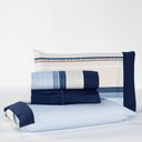 Ver imagem 5 de Jogo de Lençol Queen 4 Peças Estampado Urbe 200 Fios Floral Azul e Bege Casa Dona