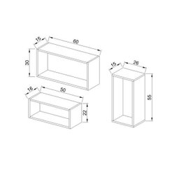 Conjunto de Nichos Retangulares 100% Mdf Branco - 2